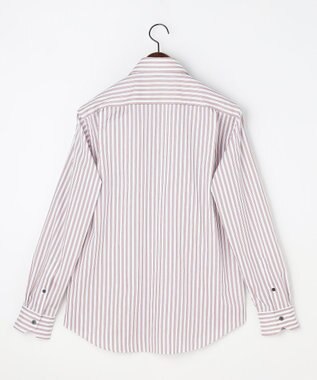 JOSEPH ABBOUD 【キングサイズ・ストレッチ・イージーケア・JAPANファブリック】ストライプストレッチ シャツ ローズ系1