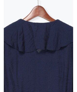 Te chichi ラッフルフリルペプラムブラウス ネイビー