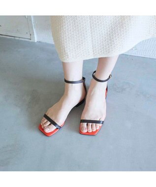 MODE ET JACOMO <MODE ET JACOMO>スリムストラップフラットサンダル ダークブラウン