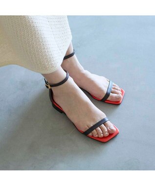 MODE ET JACOMO <MODE ET JACOMO>スリムストラップフラットサンダル ダークブラウン