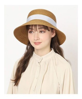 MOONBAT FURLA(フルラ) ペーパーブレードリボン巻きダウンハット サイズ調整可 オフホワイト