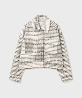 GRACE CONTINENTAL チェックツイードブルゾン キナリ