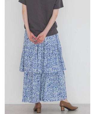 AMERICAN HOLIC ティアードエスニックプリントスカート Blue