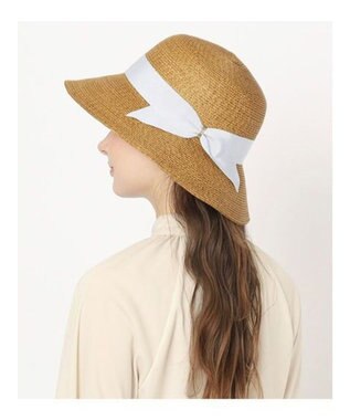 MOONBAT FURLA(フルラ) ペーパーブレードリボン巻きダウンハット サイズ調整可 オフホワイト