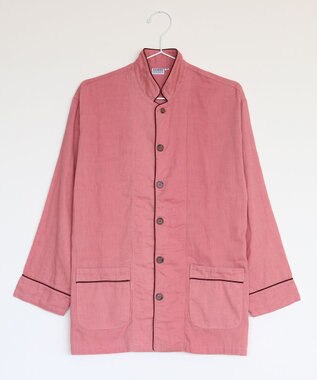 京和晒綿紗 【紗栄子さん愛用パジャマの色違い/UNISEX】ガーゼパジャマ 2重合わせ 草木染め【さんご】 さんご