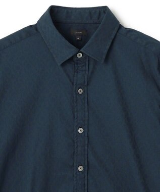 JOSEPH HOMME オーナメントジャガードストレッチ　レギュラーカラーシャツ ピーコックグリーン系