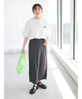 CRAFT STANDARD BOUTIQUE 【キナリノ別注】リネンレーヨンスカート Charcoal Gray