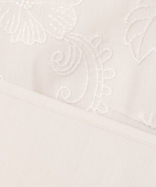 自由区 L 【洗える】シアーエンブロイダリークロップド丈 ブラウス ベージュ