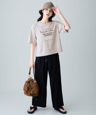 ANY L ANYファンクションロゴTシャツ グレージュ