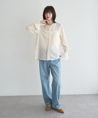 YECCA VECCA フリルデザインブラウス Ivory