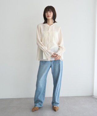 YECCA VECCA フリルデザインブラウス Ivory
