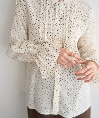 YECCA VECCA フリルデザインブラウス Off White