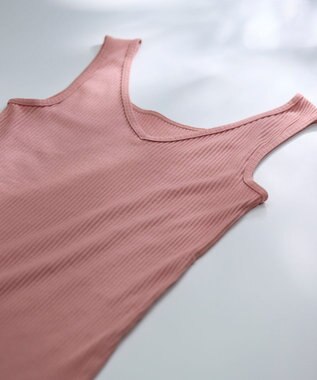 une nana cool 綿100% リブ編みコットン タンクトップ OR