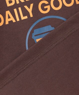 J.PRESS YORK STREET 【WOMEN】カフェロゴプリント Tシャツ ダークブラウン系