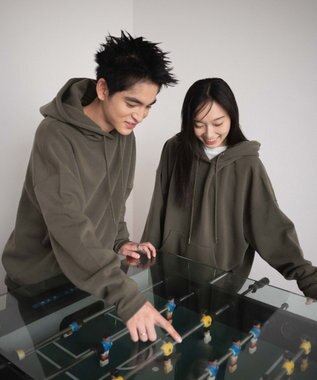 WEGO 【ユニセックス着用ITEM/MLXLサイズ展開/新色追加/裏起毛】スウェットプルパーカー カーキ