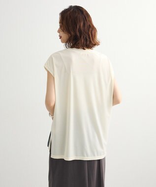 Green Parks ベロアロゴフレンチスリーブチュニック Ecru