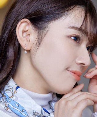 Tiaclasse 【金属アレルギー対応・養殖パール】ストーンバー＆パールピアス ピンクゴールド