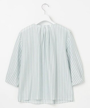 J.PRESS LADIES L 【イージーケア】 STRIPE JERSEY ボリュームスリーブ カットソー ホワイト系1