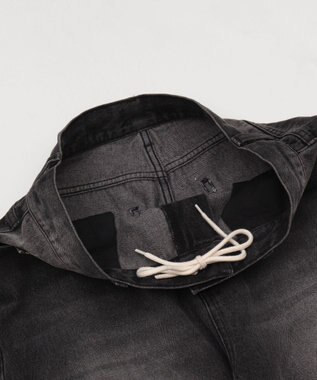 WEGO 【S～Lサイズ展開/ウエスト調整可】パラシュートデニムパンツ デニムブラックソノタ