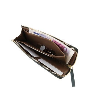 genten フレスコ　Ｌファスナー長財布 ローズグレー
