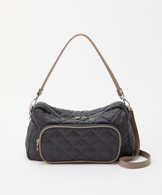 russet 【2025AW新作】キルティング横長2WAYショルダーバッグ(SF-258) Charcoal