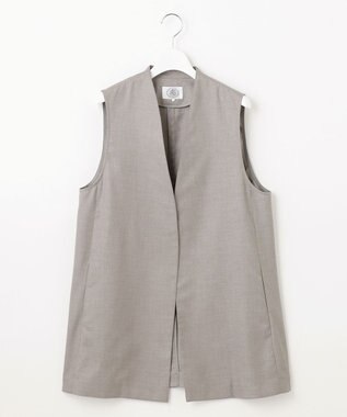 J.PRESS LADIES L 【セットアップ対応・洗える・UVケア・速乾】 OXIJEWELストレッチ ジレ ライトグレー系