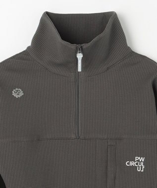 PW CIRCULUS 今が旬トップス！【ドライな肌触り / UV遮蔽率98.9% UVカット / ストレッチ】【WOMEN】ワッフルハーフジップ  ゴルフウェア レディース グレー系