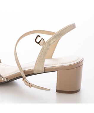 Riz raffinee <Riz raffinee>ラインストーン付サンダル ベージュメタリック