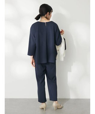 CRAFT STANDARD BOUTIQUE ８分丈ウエストタックオールインワン Navy