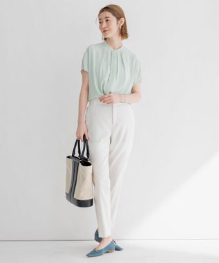 23区 PELLICO セミスクエアトゥ バックル パンプス ダルブルー系