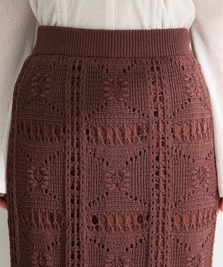 Green Parks クロシェニットスカート White