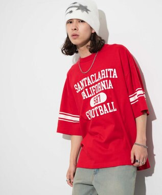WEGO 【ユニセックス着用ITEM/手洗い可/MLサイズ】フットボールBIG　T（S） レッド
