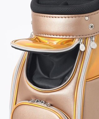 23区GOLF 主役級の華やかさ【UNISEX】ホログラム キャディバッグ 見た目・収納力・機能性抜群 ラウンドに最適！ ベージュ系