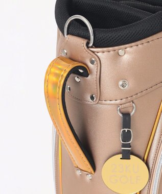 23区GOLF 主役級の華やかさ【UNISEX】ホログラム キャディバッグ 見た目・収納力・機能性抜群 ラウンドに最適！ ベージュ系
