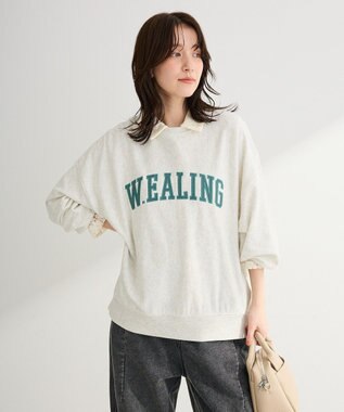 Green Parks 刺しゅうロゴ裏毛プルオーバー Oatmeal