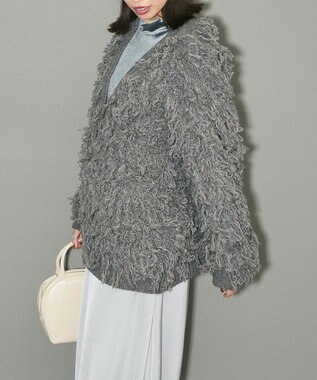 Green Parks フリンジニットカーディガン Gray