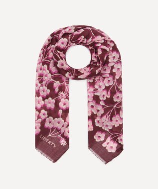 LIBERTY. ミッツィ ミングル 70x200 ウール シルク スカーフ ピンク