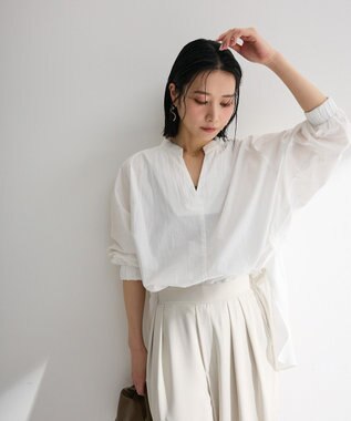 Green Parks スキッパーブラウス Off White