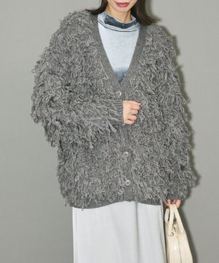 Green Parks フリンジニットカーディガン Gray