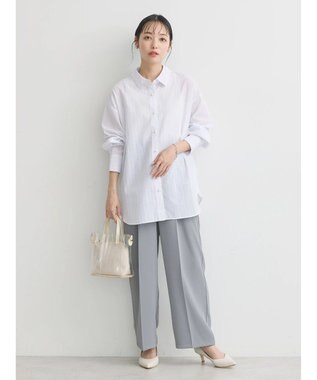 earth music&ecology パールボタンオーバーシャツ Ivory