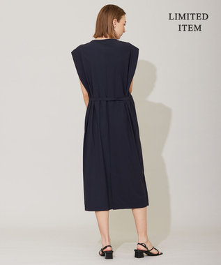 ICB 【接触冷感・UVカット・速乾・洗える】マットスキューバ ストレートワンピース ネイビー系