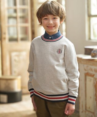 J.PRESS KIDS 【140-170cm】トリコリブコンビボーダー ミニ裏毛 トレーナー
