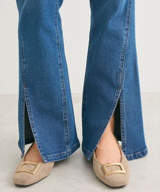 Green Parks ・ＳＵＧＡＲ　ＳＰＯＯＮ　デニムスリットフレアパンツ Indigo