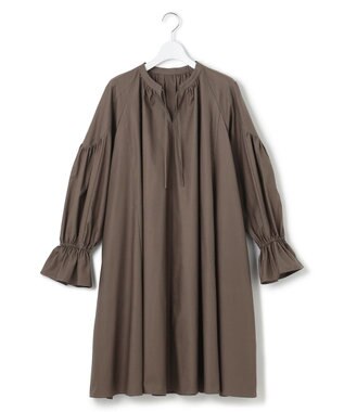 23区 【SLOW/一部店舗限定】ウォッシュドコットンストレッチ ワンピース ダークブラウン系