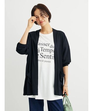 Green Parks ＵＶカットシアートッパーカーディガン Black