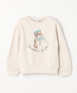 ANY KIDS ネコプリント トレーニャー エクリュ