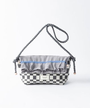 TRICOTE チェッカー巾着ポーチショルダー 95GRAY