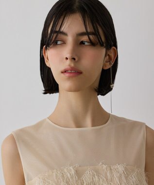 GRACE CONTINENTAL シアーフリンジノースリーブ キナリ