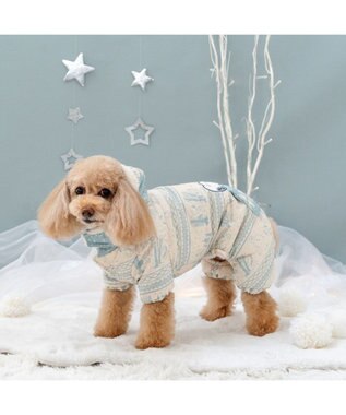 PET PARADISE スヌーピー 遠赤外線 ウインターオール  小型犬 ホワイト×ブルー