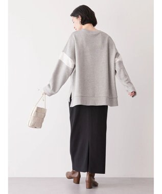 AMERICAN HOLIC 異素材ショルダー切り替えスウェット2 Light Gray Mixture